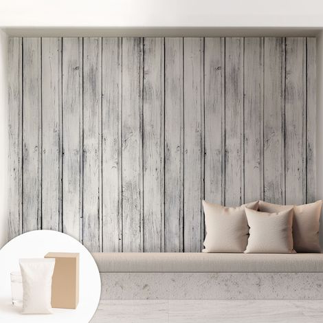 Papier peint intissé mural installation rapide du papier peint durable et résistante - Colle incluse gratuite Planches de bois 208x146 cm (1/5)