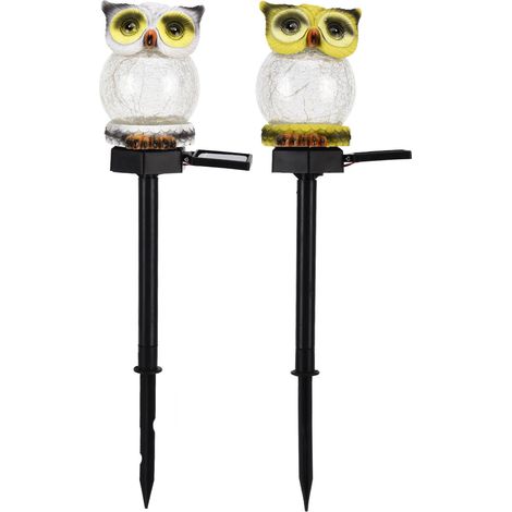 de 2 lampes solaires hibou pour la décoration de jardin