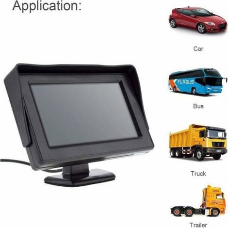 Écran LCD de Caméra de Recul, 4,3 Pouces Caméra de recul avec écran étanche, pour camionnette SUV, pour Voiture (1/4)