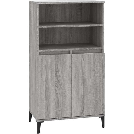 Maison Exclusive - Aparador alto Sonoma gris 60 x 36 x 110 cm Mad (1/5)
