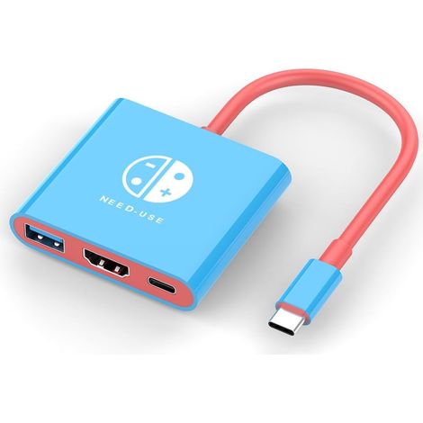 3-in-1 USB-C-Konverter, tragbarer USB-C-zu-HDMI-Adapter für Nintendo Switch/Switch OLED/MacBook/Laptop/iPad Pro/Android-Smartphone, Typ-C-zu-HDMI-Adapter (1/5)