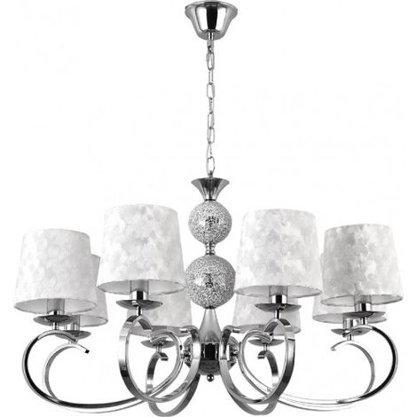 FABRILAMP Lampara 8 luces con pantallas modelo UBEDA Cromo