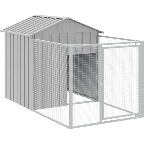 Niche pour chien avec cour gris clair 117x201x123 cm