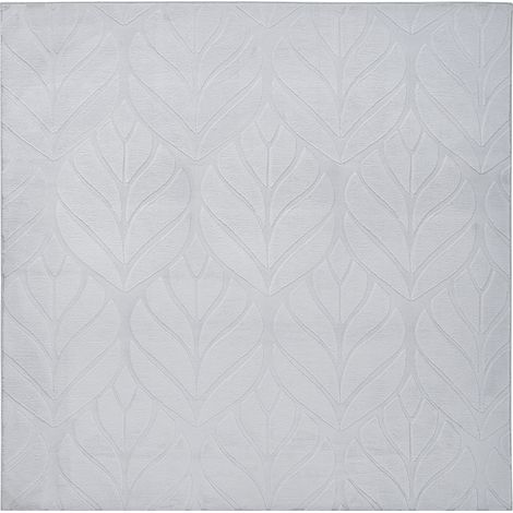 Alfombra de pelo sintético de conejo peluda con motivo de hojas 160 x 160 cm cuadrado gris claro Mitchell (1/5)