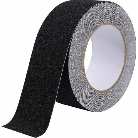 1 rouleau bande antidérapante, 5 cm x 10 m, grain 80, PVC, haute traction, intérieur/extérieur, escaliers échelles quais (1/5)