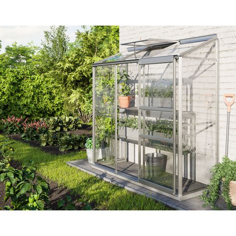 Vitavia Anlehn-Gewächshaus "Ida 1300", aluminium eloxiert, 1,3 m², 3 mm ESG