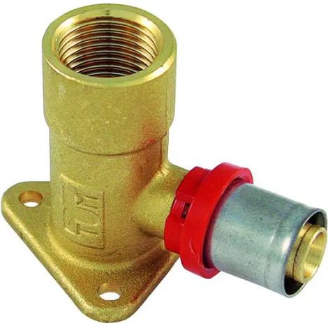 Tiemme - Raccordo Curvo/Gomito Con Base 1/2" Ø20 Multistrato A Pressare Acqua