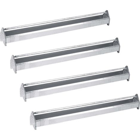 Set di 4 Mangiatoie in Metallo per Galline  Griglia 100x10x13 cm  Anti-Spreco con Mulino Rotante  Ideale per 24 Polli