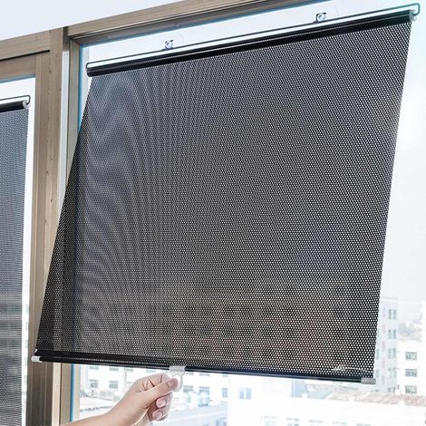 Persianas opacas con ventosas, sin necesidad de taladrar ni cables, temporales y portátiles, fabricadas en PVC, con protección UV, 125 x 50 cm. (1/5)
