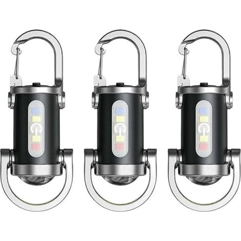Torcia elettrica e power bank 2 in 1, confezione da 3 mini torce portachiavi, piccole torce LED potenti, luci portachiavi multifunzionali impermeabili e antiurto (1/4)