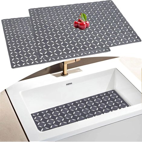 Lot de 2 Tapis évier 30x40 cm Découpable PVC Protection Drainage Rapide Cuisine (1/5)