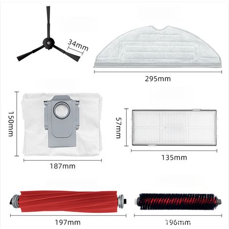 Adecuado para los accesorios de la aspiradora robot Roborock, incluyendo el cepillo principal, el filtro, la mopa y la bolsa para el polvo de los modelos S7MaxV Ultra/G10S PRO. (1/5)