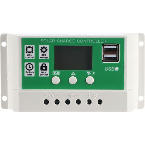 Régulateur Intelligent de Panneau Solaire, 20a 2v 24v écran LCD Contrôleur de Chargeur Solaire Protection Intégrée contre les Courts-circuits (1/5)