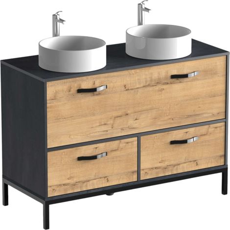 MUEBLES PITARCH Mueble de Lavabo Sena Imitación mármol/Roble Gold - ref: 810014-MU (1/6)