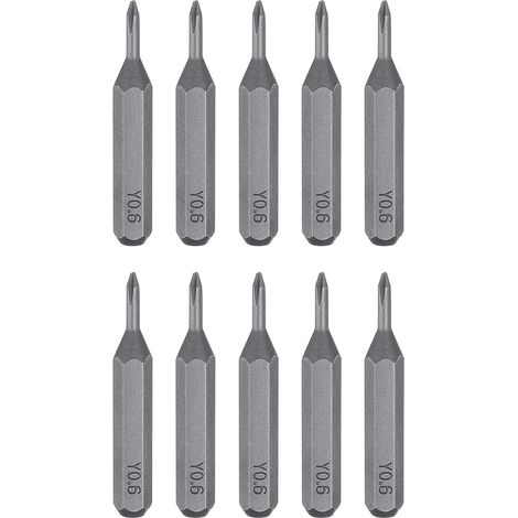 10pcs Y0.6 Embout de Tournevis Tri-Wing 5/32" Tige Hexagonale 28mm Longueur Acier S2 Magnétique Tête en Y à 3 Pans pour Tournevis Manuels Électriques Réparation de Précision (1/5)