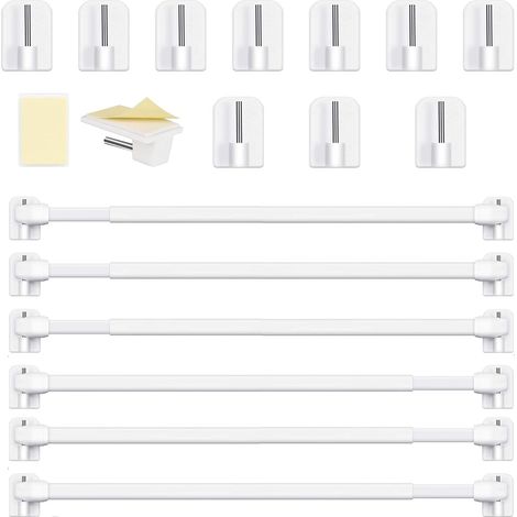 de Vitrage Extensible Tringle Sans Percage Réglable Tringle a Rideau pour Fenetre Pvc pour rideaux en Maille et de Crochets Rideau A