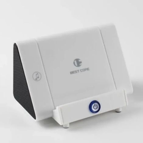 Enceinte Bluetooth portable (blanche), caisson de basses, support (1/3)