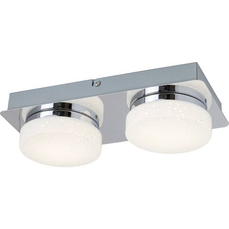 faretto a LED Hilary metallo cromato / opale B: 28 cm con effetto stella (1/5)