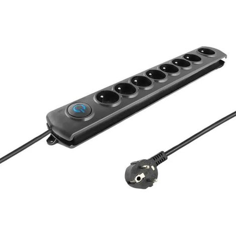 Multipresa Qoltec 50113 8 prese nero 3680 W