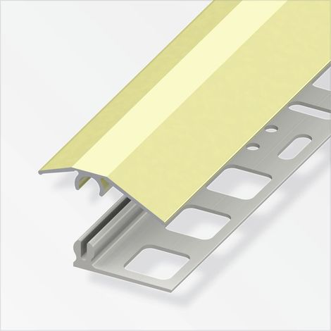 alfer Niveauausgleichs-Profil 1 m, 31 x 7 mm Aluminium eloxiert messing Profil (1/2)