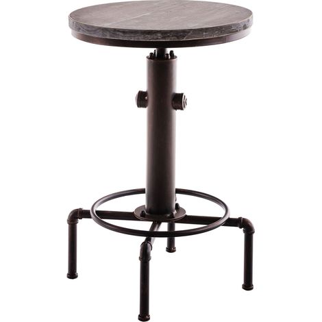 CLP – Table mange debout réglable en hauteur 79-100 cm – Plateau Ø 50 cm en bois robuste – Support métal – Design industriel (1/5)