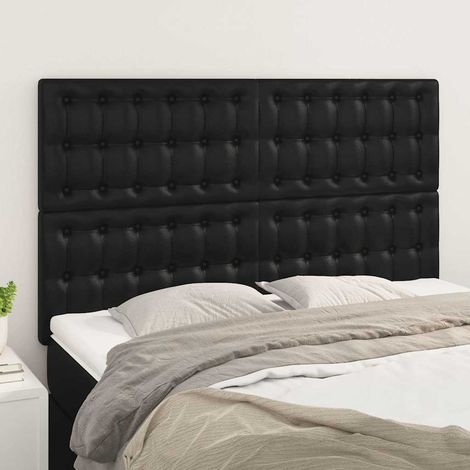 vidaXL Cabecero de cama negro 144x5x118/128 cm piel sintética (1/5)