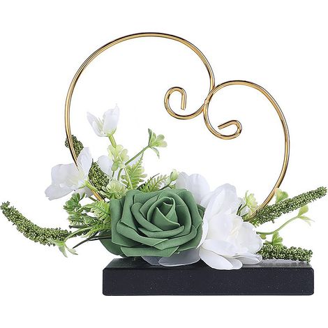 Lot Décoration Intérieure et Événementielle: Couronnes, Porte-Alliances Floraux, Moules Silicone Lumineux, Cadres Métal Cœur, Paniers Porte Artificiels (1/5)