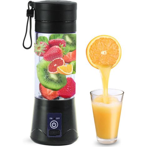 Portable Blender, Personal Mini Smoothie Blender, Juicer Blenders for Kitchen with USB Rechargeable and 6 Strong Cutting Power Blades, Cordless 380ml Individual Blender for Gym, Office, Home, Travel (1/5)