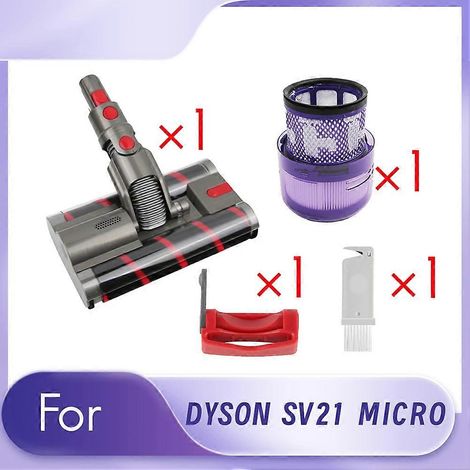 Double brosse rouleau+SV21 Filter+Switch verrou pour SV21 MICRO-Type aspirateur tête Replace rouleau souple tête de (1/5)