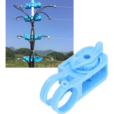 Lot de 40 tendeurs d'isolateurs pour clôture électrique, fixation ferme, résistants à la corrosion, pour poteaux isolants, bleus (1/5)