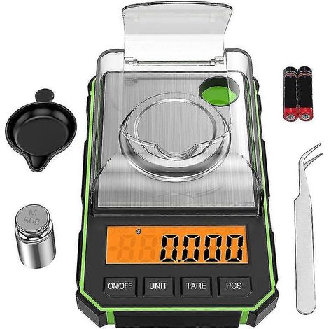 Balance de précision 0,001 g, balance numérique au milligramme 50 g / 0,001 g, balance de poche numérique avec écran LCD, pour laboratoire (1/5)