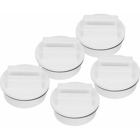 5 pièces Bouchon d'hivernage Bouchon de Retour de Piscine 1.5 Pouces Bouchons de Tuyau de Piscine fileté Piscine Spa Retour Ligne de vidange avec Joint torique,,blanc (1/5)