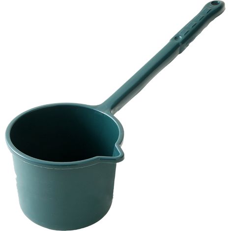 Éponge à eau en plastique épais à long manche pour la douche, le bain, le lavage des cheveux, vert foncé. (1/5)