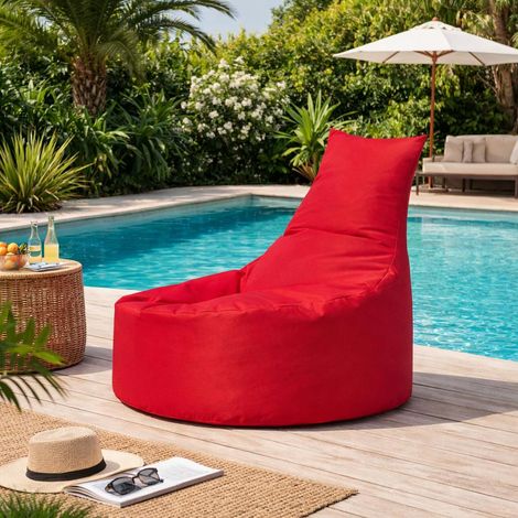 Pouf extérieur rouge avec dossier ARTA (1/5)