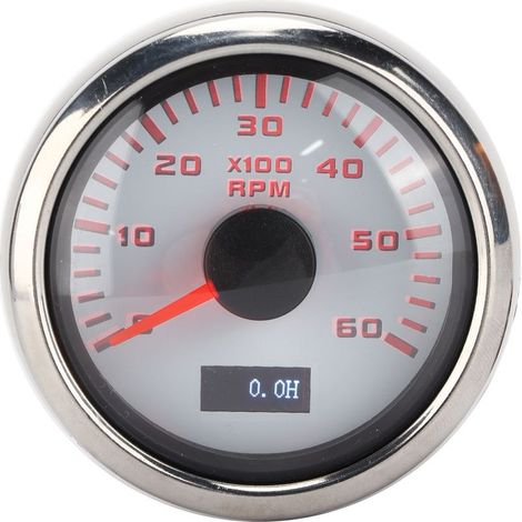 Jauge tachymètre pointeur 52mm – 6K – IP67 étanche – 1-8 cylindres – moto / essence / voiture / bateau (1/5)