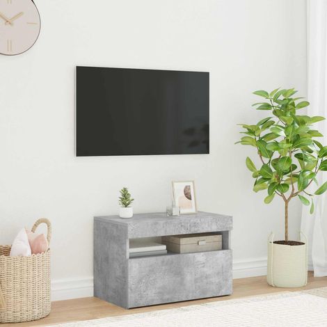 vidaXL Mueble de TV con luces LED gris hormigón 60x35x40 cm (1/5)