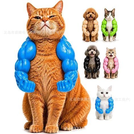 Hulk-Katzenarm – Lustiger Deko-Druck für Katzen, Haustiere und Hunde – Blau