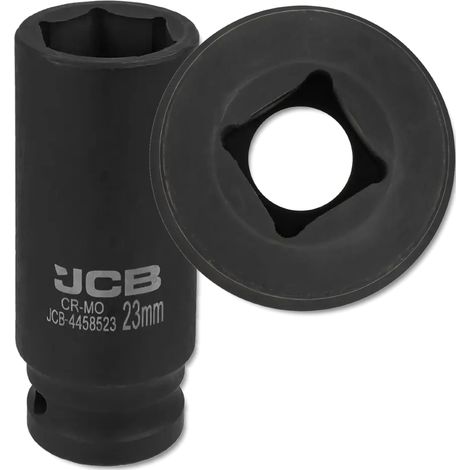 JCB TIEFER SCHLAGSCHLAG-STECKSCHLÜSSEL 1/2" Cr-Mo 6-Kant 23mm STECKSCHLÜSSEL