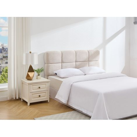 Testata letto 180 cm Tessuto testurizzato Beige - DAMADO