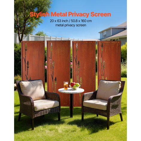 Panneau Brise Vue Extérieur Métal 50x160 cm Paravent Extérieur Décoratif Autoportant, Écran d'Intimité, Séparation de Jardin, Acier… (1/5)