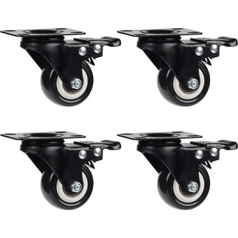 4 Roulettes Pivotantes 50mm Roulettes pour Meubles Roues en Transport Roulettes, 50 kg par roulette - Typ 2 (1/4)