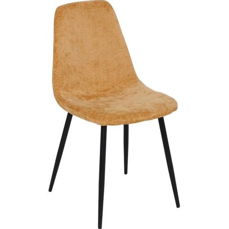 Chaise tissu chenille Tyka ocre Atmosphera (1/4)