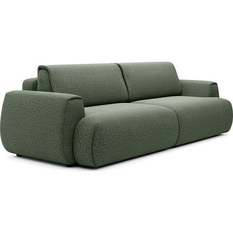 Divano letto 4 posti in Tessuto ciniglia Verde abete - MONELIA