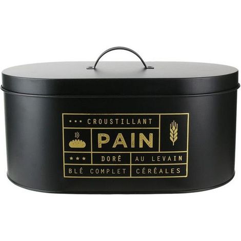 Boîte à pain en métal noir mat – Design élégant avec couvercle – Conserve le pain à l'abri de l'humidité et de la lumière (1/5)