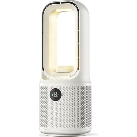 13''Ventilateur Sans Pales, 9Vitesses de Ventilation, Rotation à 60°, Veilleuse LED Tricolore à Intensité Variable&Minuterie,Fonctionnement Ultra-Silencieux, pour Chambres et aux Bureaux à Domicile (1/5)