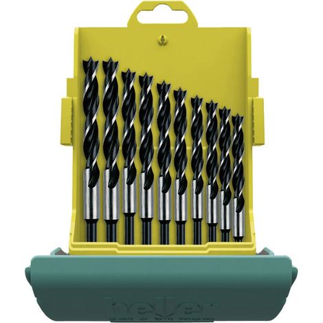 Heller 24646 0 Jeu de forets pour le bois 10 pièces 3 mm, 4 mm, 5 mm, 6 mm, 7 mm, 8 mm, 9 mm, 10 mm, 11 mm, 12 mm tige (1/5)