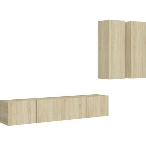 Maison Exclusive - Set di Mobili TV 4 pz Rovere Sonoma in Legno Multistrato (1/5)