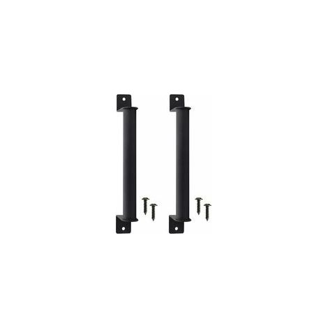 Lot de 2 poignées de porte coulissantes en acier carbone noir – Design rétro anti-corrosion – Installation facile avec vis M4 (1/5)