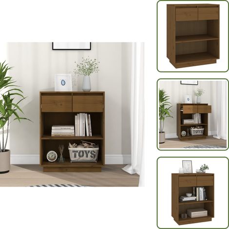 Armadio in legno - vidaXL Mobile Consolle Ambrato 60x34x75 cm in Legno Massello di Pino - Armadio marrone ambra