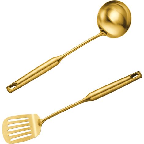 Cuillère À Servir - Couteau À Tarte - Acier Inoxydable - Revêtement Titane - Cuisine Intérieure - Lot De 2 (1/5)